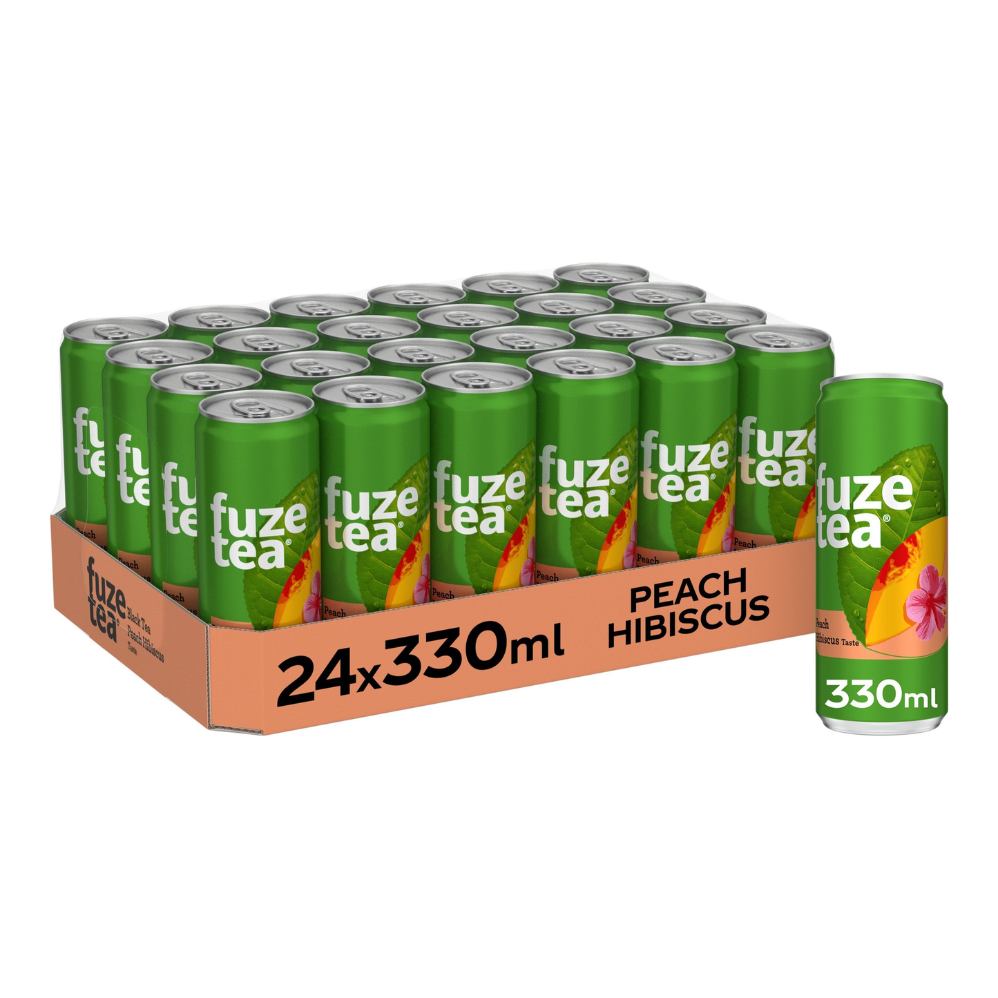 Fuze tea black peach hibiscus blik sleek (24x 33cl)