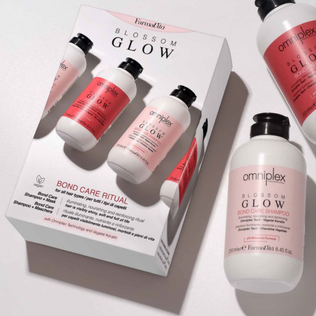 Farmavita omniplex blossom glow kit bond care ritual met shampoo en mask 250ml