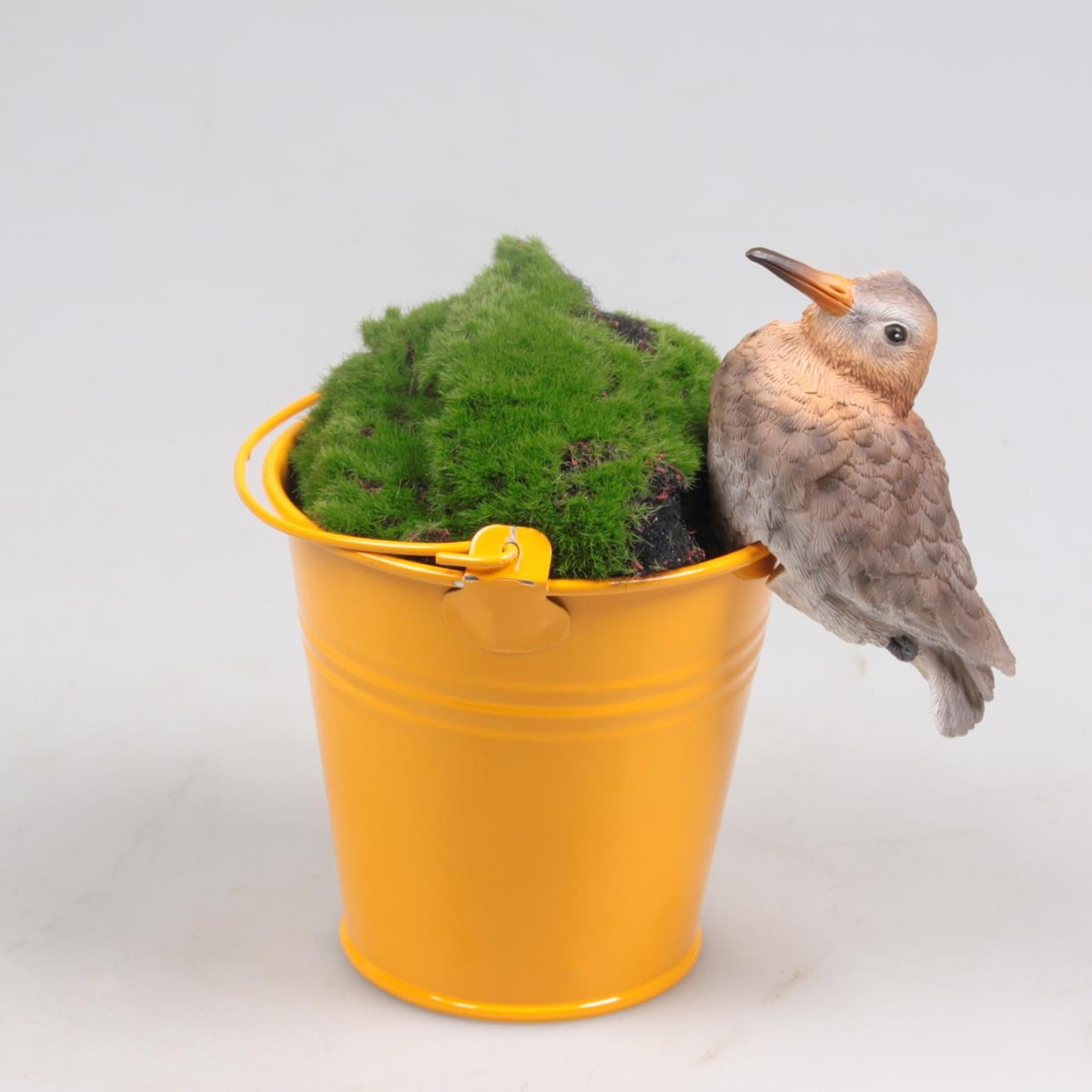 Season inspired decoration farmwood animals pothanger vogel grutto 10x5x7.5cm polyresin