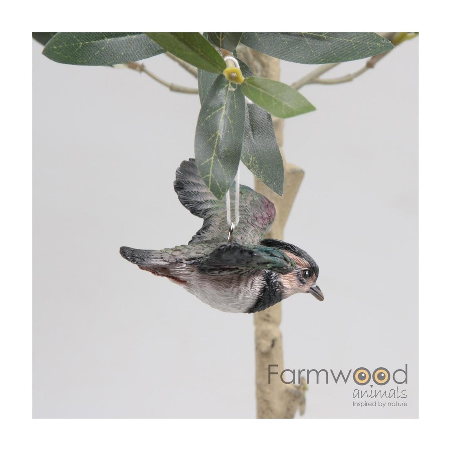 Farmwood animals vogel kievit vliegend 7.5x10.5x4cm polyresin