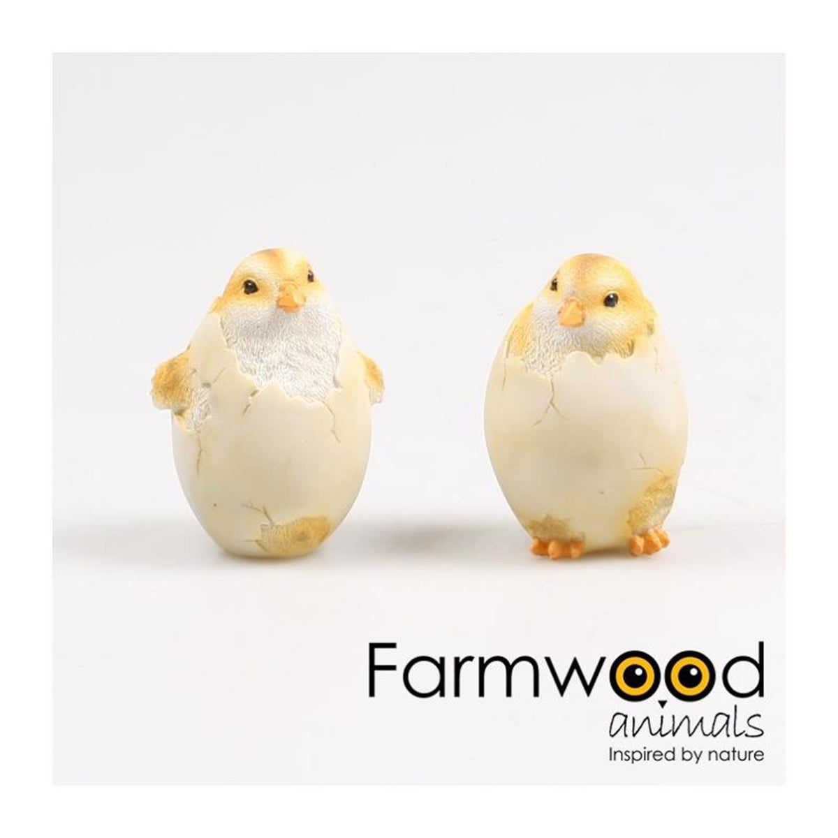 Farmwood animals tuinbeeld kuikentje uit ei 7x7x10cm