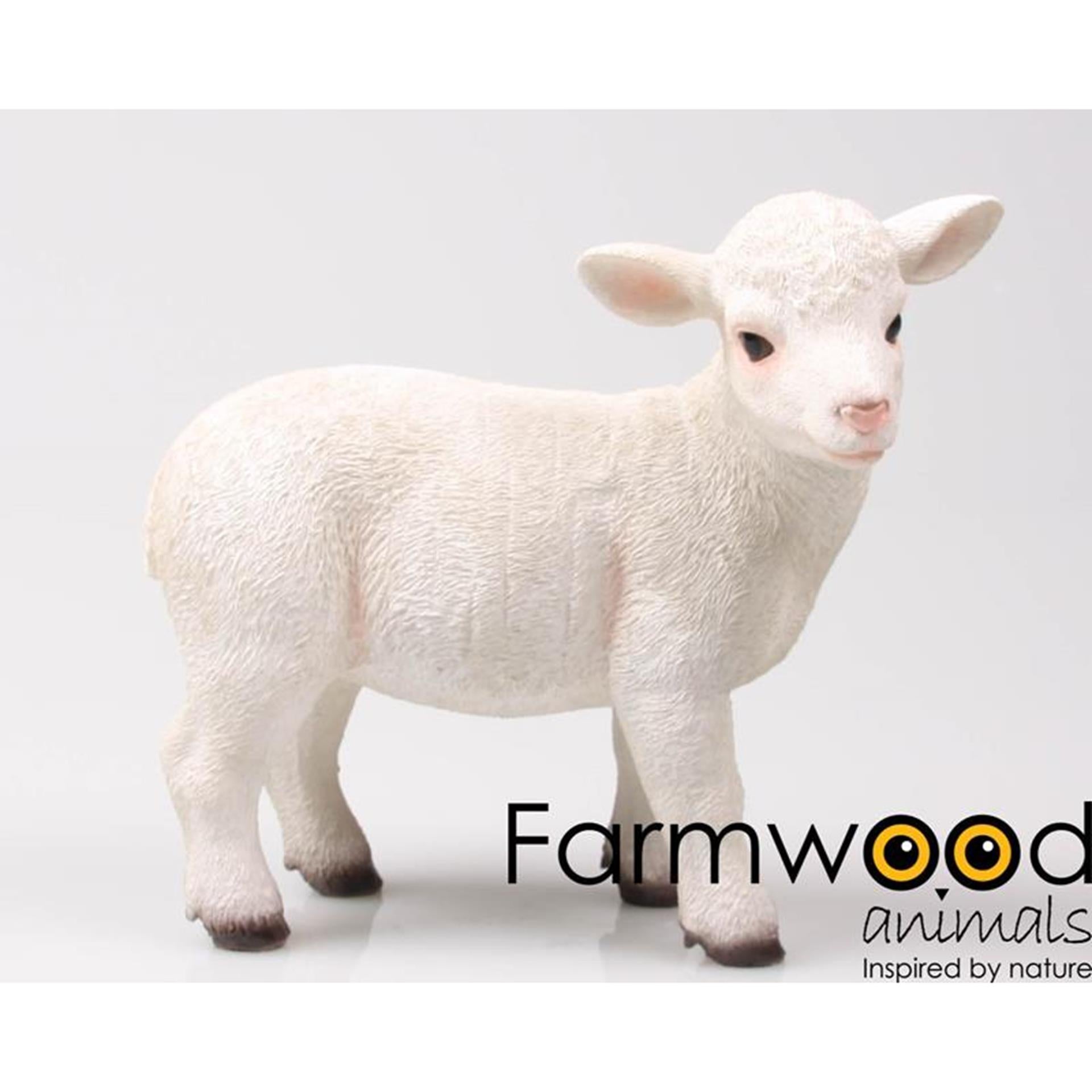 Farmwood animals tuinbeeld lam staand 21,5x11x19,5cm