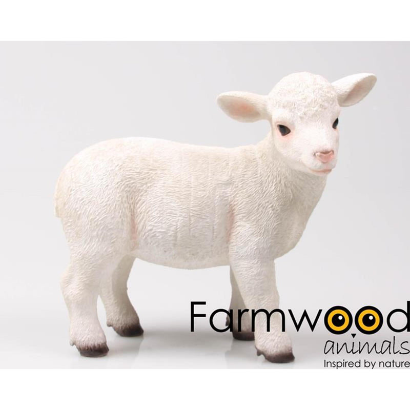 Farmwood animals tuinbeeld lam staand 21,5x11x19,5cm