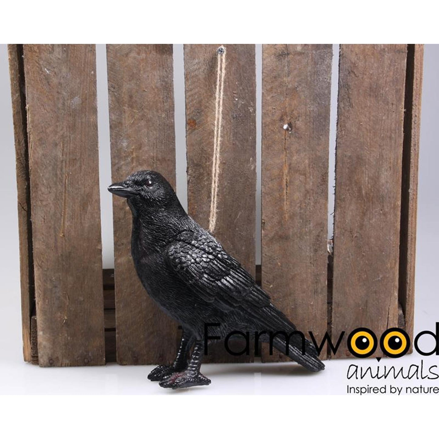 Farmwood animals tuinbeeld vogel kraai 24x10x20cm