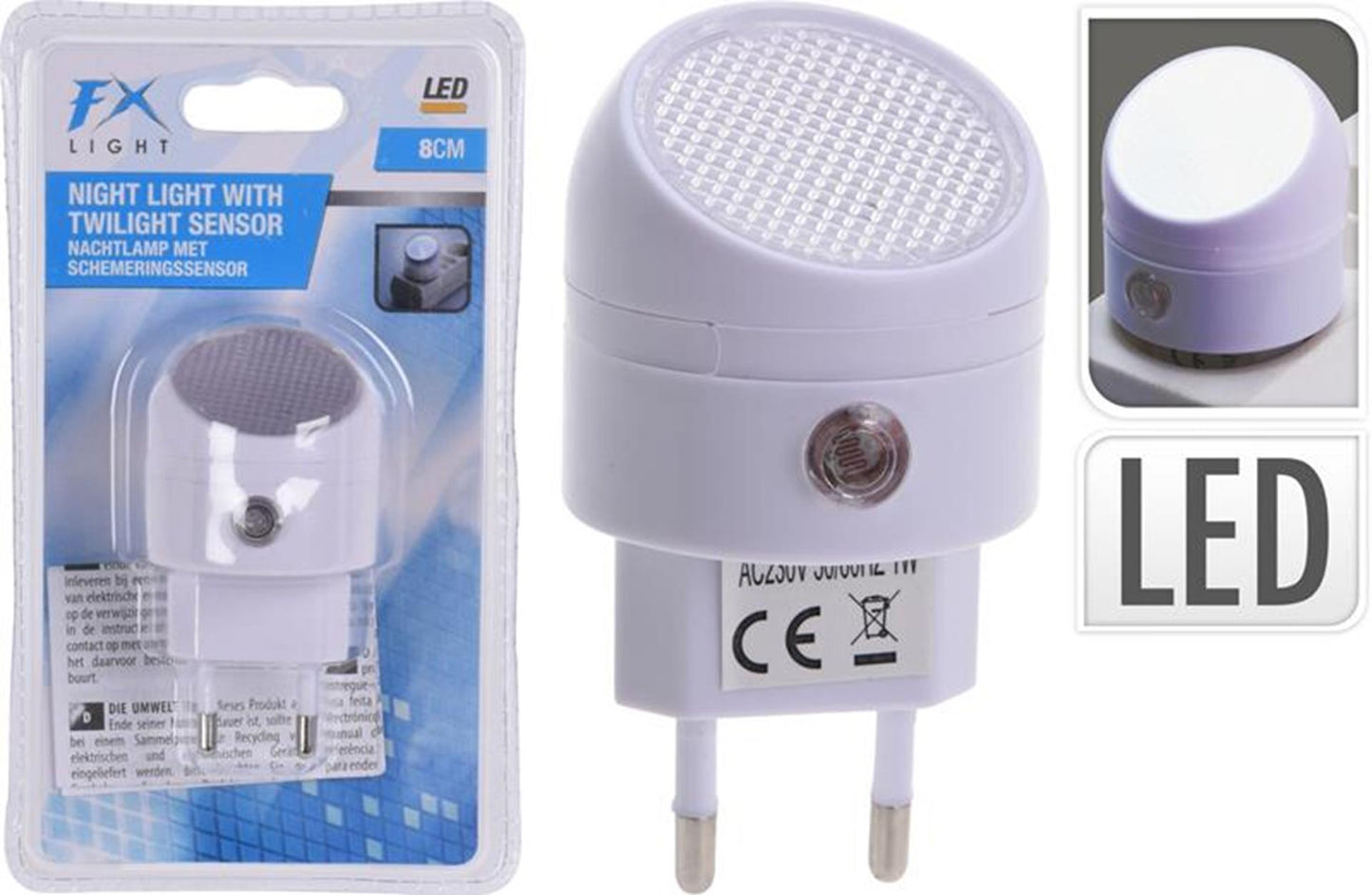 Excellent electrics nachtlamp led met sensor wit