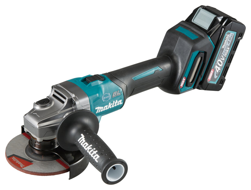 Makita ga005gm201 40v max haakse slijper 125 mm 4,0 ah accu (2 st), lader, mbox - ga005gm201