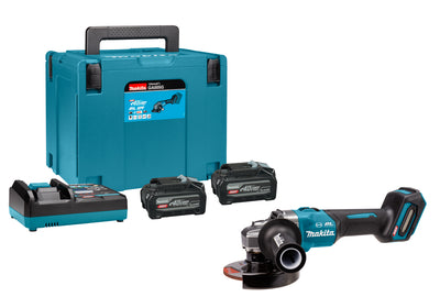 Makita ga005gu201 xgt 40 v accu haakse slijper | 125 mm | incl. 2x 4.0ah accu en snellader - ga005gu201
