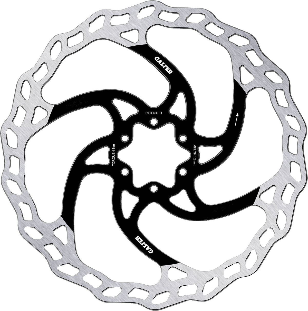 Galfer bike wave® fixed e-bike enduro 6-bolt disc rotor | 160mm x 2,0mm