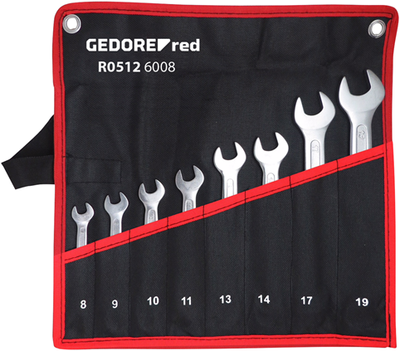 Gedore red r05126008 | dubbele steeksleutelset | kort | 6-22 mm | 8-delig - r05126008