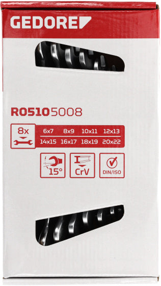 Gedore red Dubbele Steeksleutelset SW 6-22 Lang 8-delig