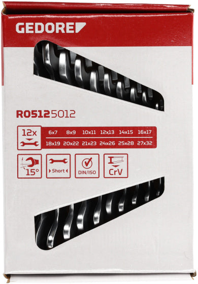Gedore red Steeksleutelset Kort SW 6-32 mm 12-delig