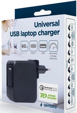 Enzo gembird usb-c snellader-laptopvoeding 60w usb + usb-c zwart - 9550195 - afbeelding 2