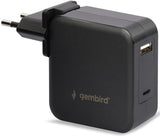 Enzo gembird usb-c snellader-laptopvoeding 60w usb + usb-c zwart - 9550195 - afbeelding 1