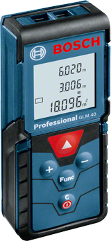 Bosch blauw glm 40 laserafstandmeter | 40m | 2 x 1,5-v-lr03 (aaa) - 0601072900