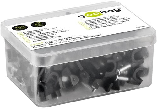 Enzo goobay kabelclip 5mm rond zwart box(100) - 4113230