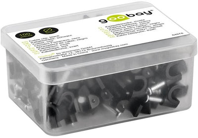 Enzo goobay kabelclip 5mm rond zwart box(100) - 4113230