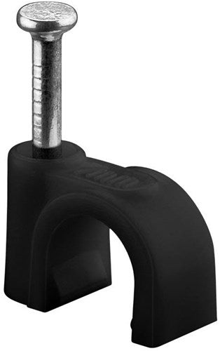 Enzo goobay kabelclip 7mm rond zwart box(100) - 4113232