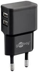 Enzo goobay usb lader haaks dubbel 2,4a zwart - 9550140