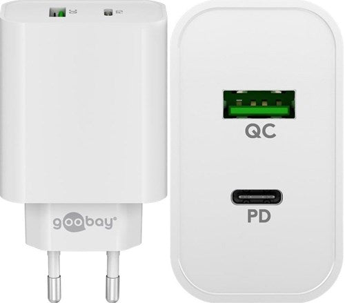 Enzo goobay usb + usb-c snellader 45w wit - 9550194