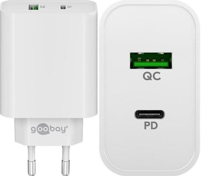 Enzo goobay usb + usb-c snellader 45w wit - 9550194