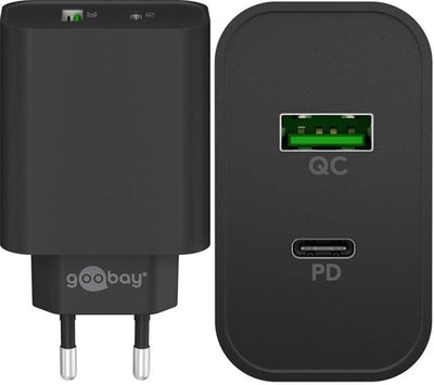 Enzo goobay usb + usb-c snellader 45w zwart - 9550193