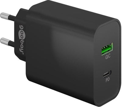 Enzo goobay usb + usb-c snellader 45w zwart - 9550193