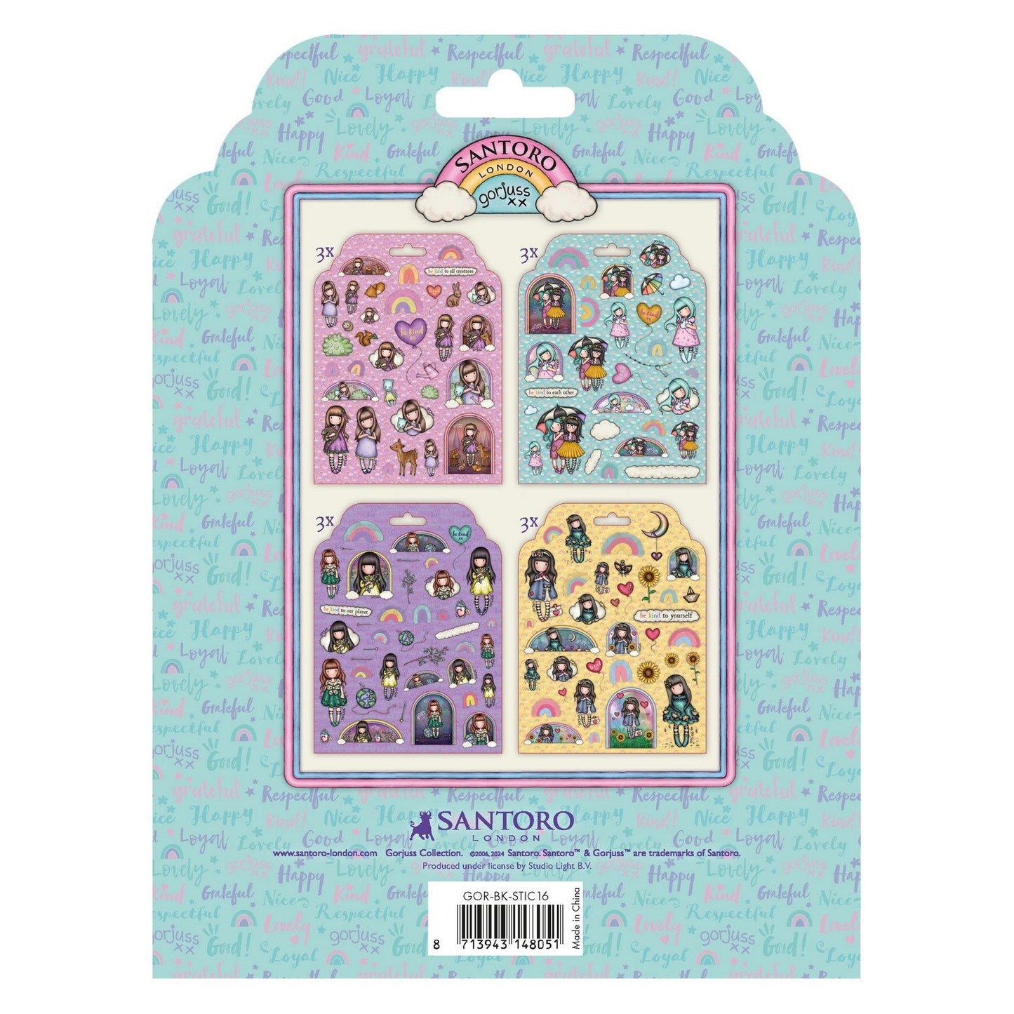 Studio light • gorjuss be kind sticker sheets