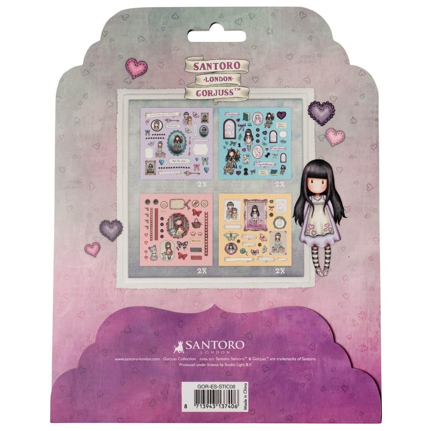 Studio light • gorjuss sticker sheets 4x2 designs