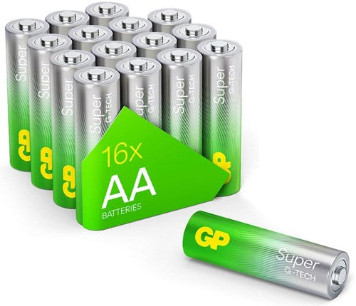 Super alkaline AA-batterijen 16PK