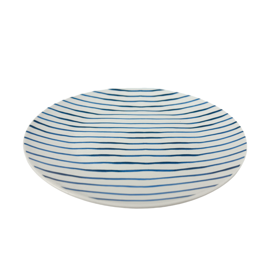 Gusta bord strepen blauw ø20cm