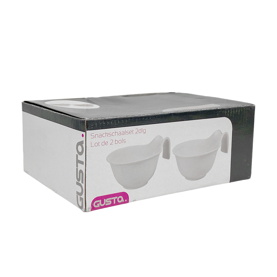 Gusta snackschaal 14x11x6cm 2 stuks