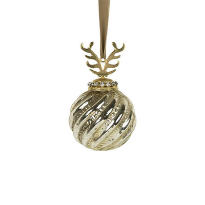 Kerstbal gewei glas goud ø10cm