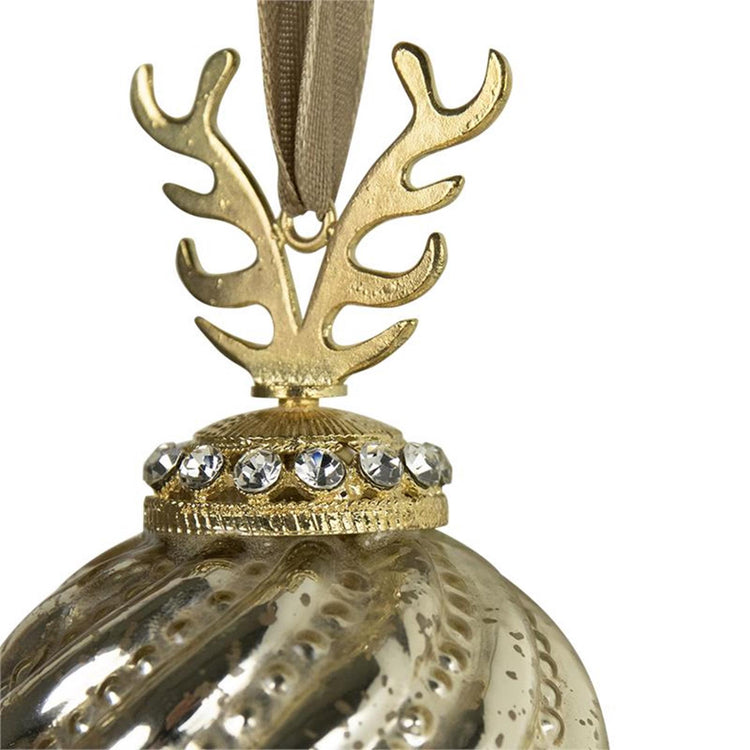 Kerstbal gewei glas goud ø10cm