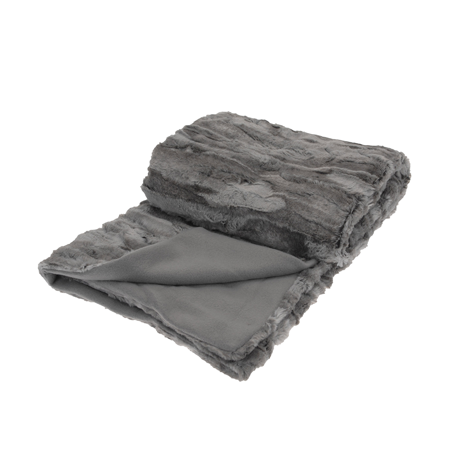H s plaid fleece vacht grijs 130x150cm