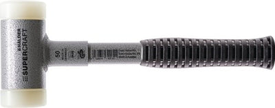 Halder kunststofhamer | lengte 335 mm hoofd-d. 70 mm | stalen buis terugslagvrij | hard nylon wit | 1 stuk - 3377.070 3377.070