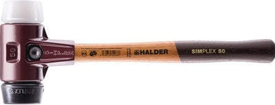 Halder kunststofhamer | lengte 350 mm hoofd-d. 50 mm | middelhard hout | rubber zwart superplastic wit | 1 stuk - 3027.050 3027.050