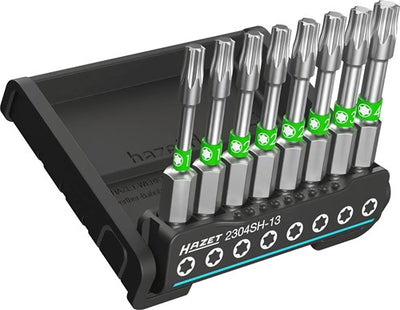 Hazet smartholder met 8 bits · lang 2304sh-13 · 1 4 inch (6,3 mm) zeskant massief · binnen-torx®-profiel · 8-delig · t10 – t40