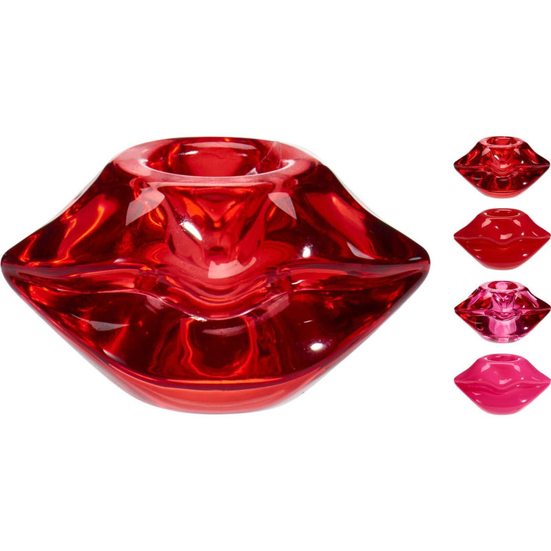 Home styling kandelaar lip 7x4cm glas