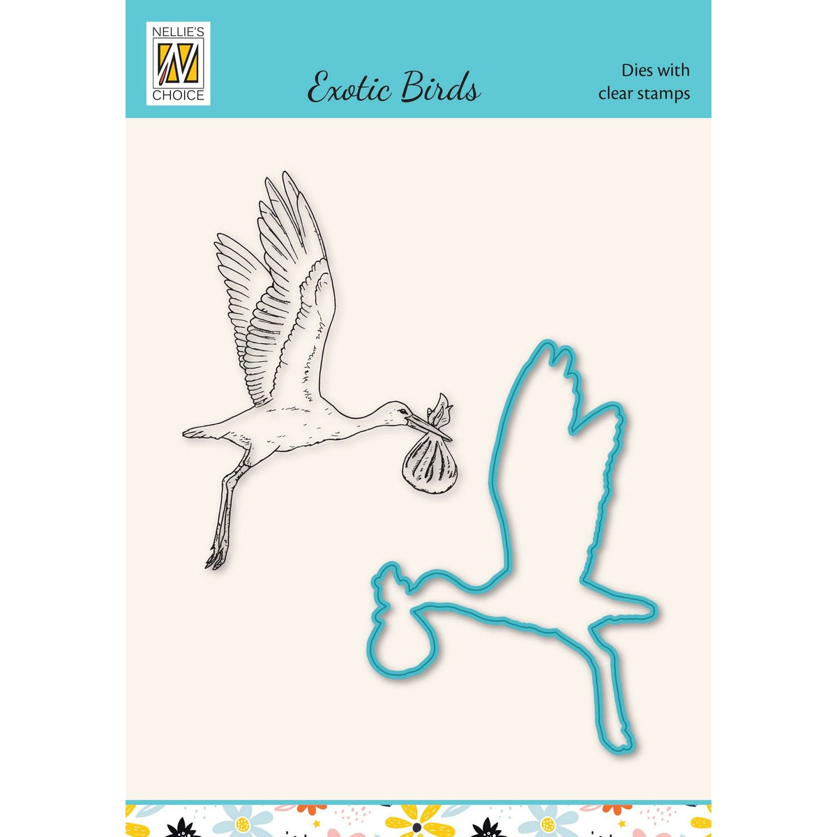Nellie's choice • cutting die clear stamp exotic birds ooievaar