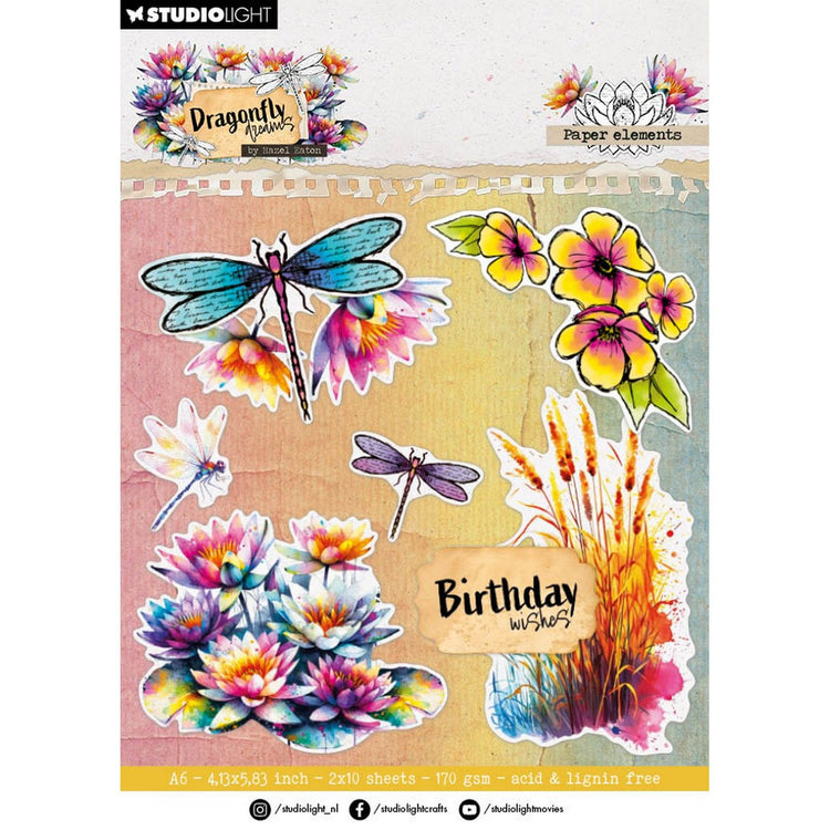 Studio light • hazel eaton die-cut paper pad paper elements dragonfly dreams 105x148x5mm 20 sheets