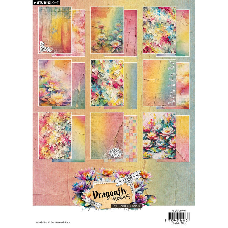 Studio light • hazel eaton designer paper pad background papers dragonfly dreams 210x294x9mm 36 sheets