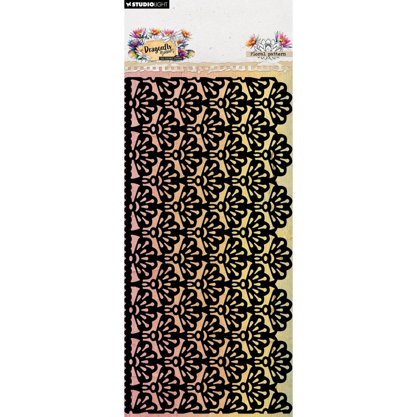 Studio light • hazel eaton mask floral pattern dragonfly dreams 105x210x1mm