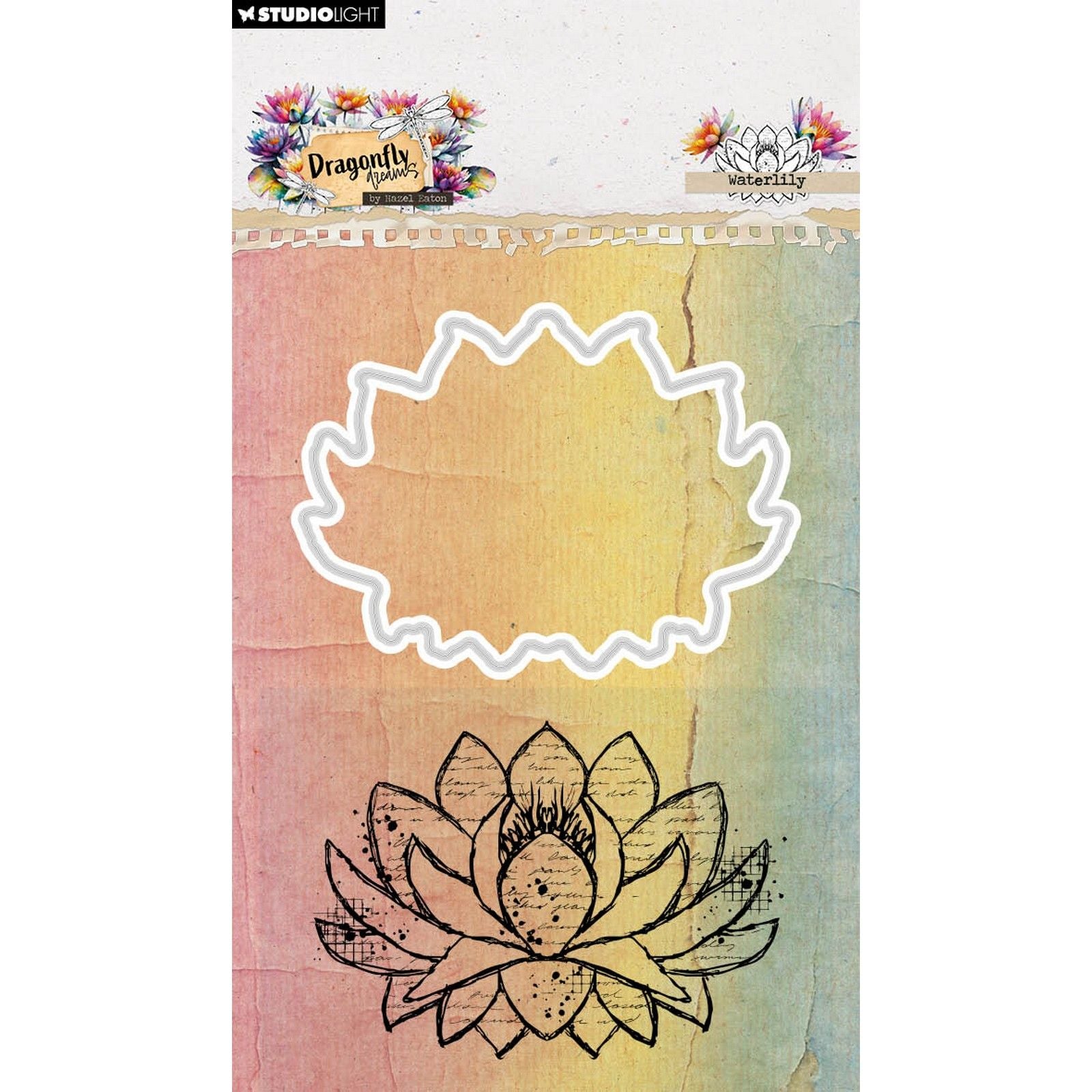 Studio light • hazel eaton stamp cutting die waterlily dragonfly dreams 89x137x3mm 2 pieces