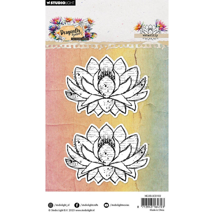 Studio light • hazel eaton stamp cutting die waterlily dragonfly dreams 89x137x3mm 2 pieces
