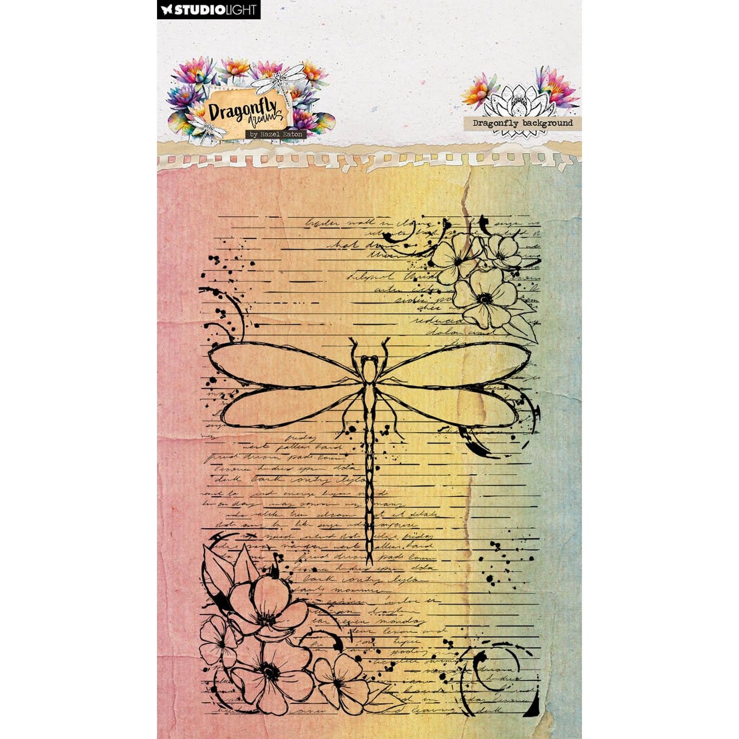 Studio light • hazel eaton clear stamp dragonfly background dragonfly dreams 93x136x3mm
