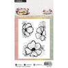 Studio light • hazel eaton clear stamp grungy flowers dragonfly dreams 62x93x3mm 3 pieces