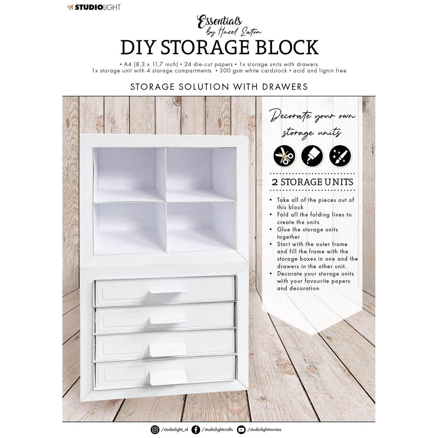 Studio light • essentials diy storage block drawer units