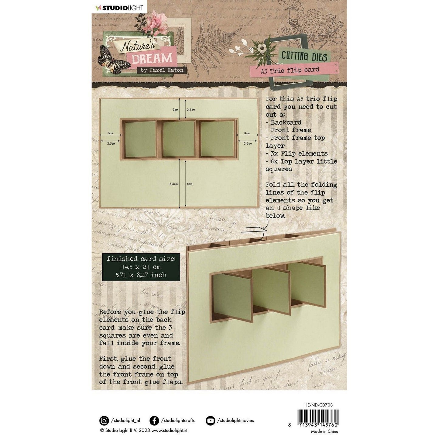 Studio light • natures dream cutting dies a5 trio flip card