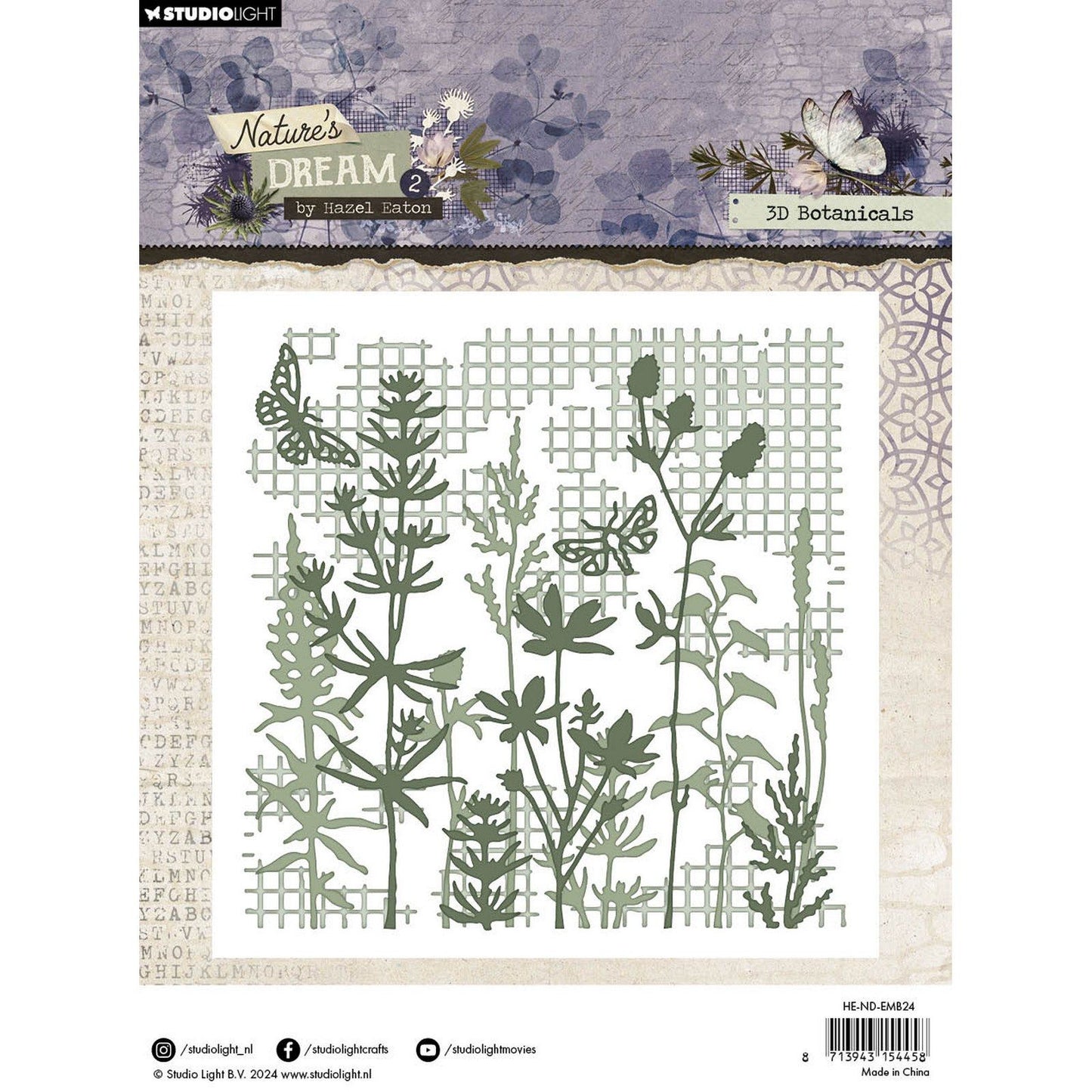 Studio light • nature's dream 2 embossing folder 3d botanicals