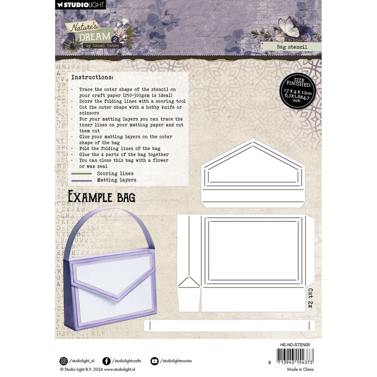 Studio light • nature's dream 2 stencil bag stencil